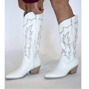 White Western Boots (Ainsley Western Boots)